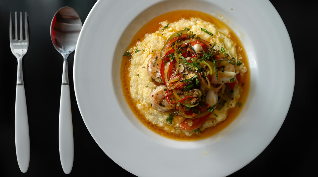 Gambieri con Polenta