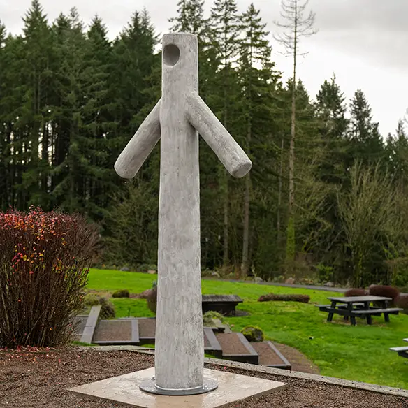 Keeper sculpture by Ingemar Hagen-Keith at Rex Hill.