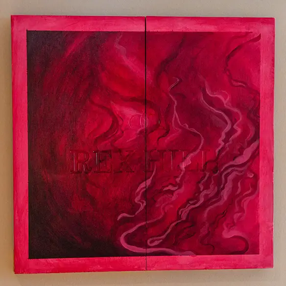 Pinot Square artwork by Krystyny Vandenberg at Rex Hill.